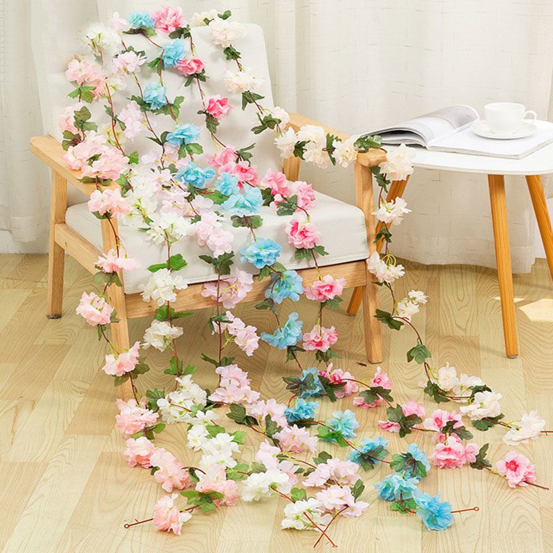 2 2m Artificial Cherry Blossoms Flower Vines Party Supplies