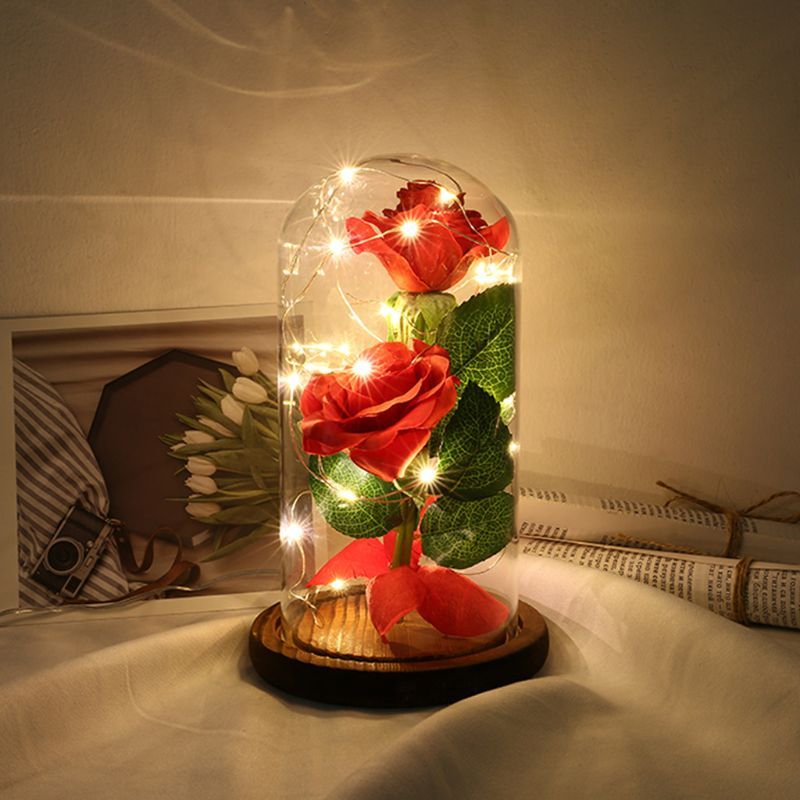 2020 1 Desk Ornaments Handmade Rose Decoration Light Gifts Party