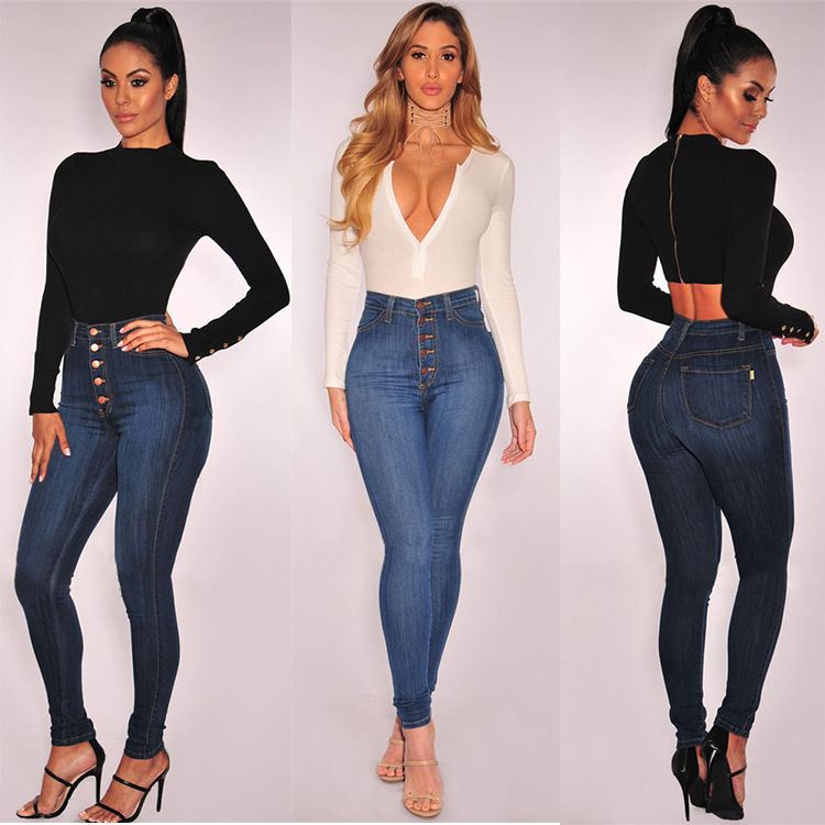 Acquistare Jeans In Vita Alta Donna Jeans Sexy Jeans Da Donna Sexy Sexy  Jeans Jeans Coreano Moda Chic Matita Matita Skinny Jeans Donne Economico |  Consegna Veloce E Qualità | DHgate Italy