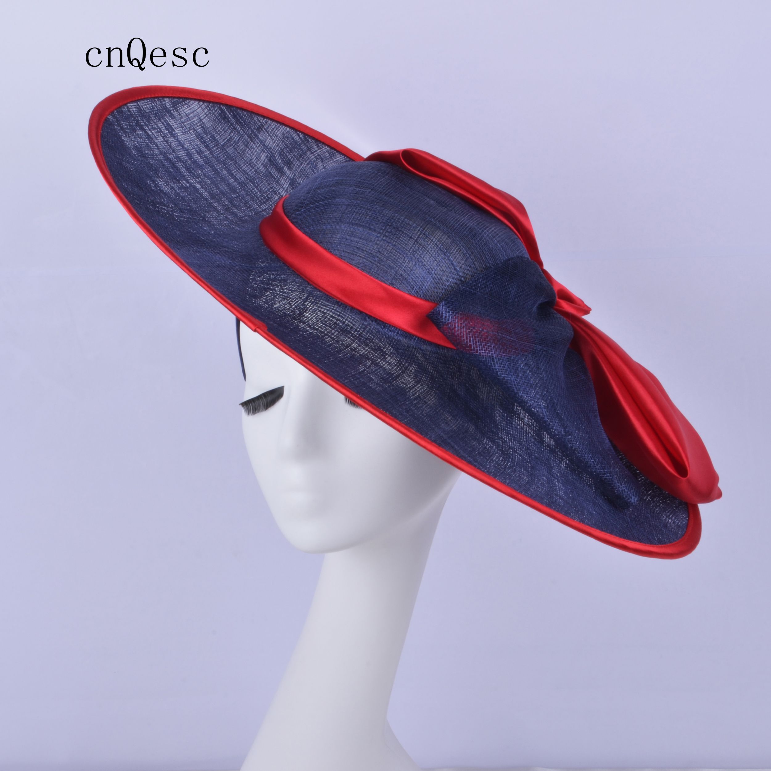 large navy blue wedding hat