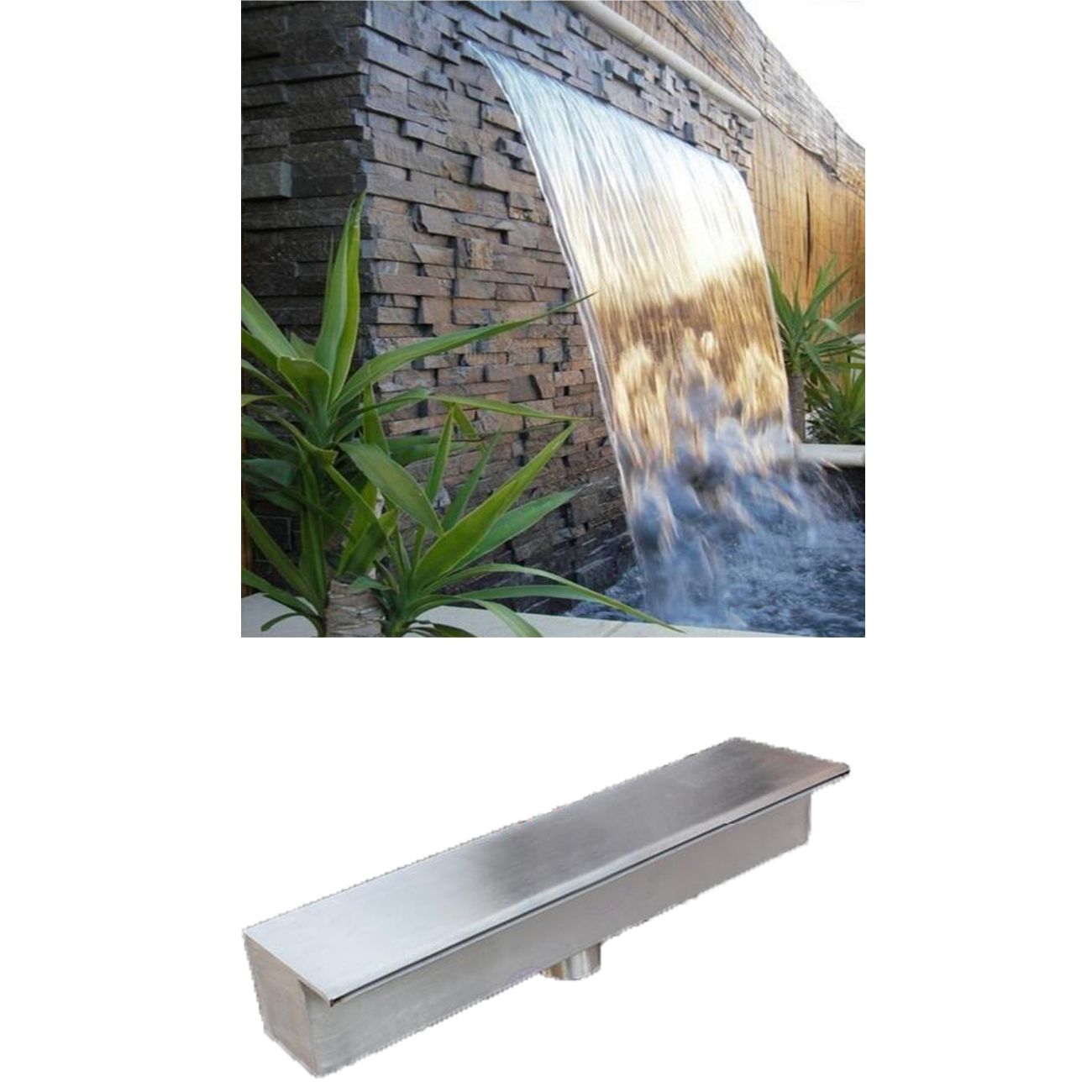 Stainless Steel Waterfall Water Outlet Stream Sink,Pool Waterfall