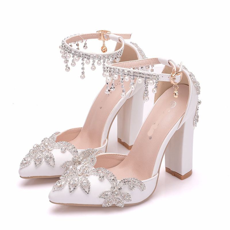 chunky heels for wedding