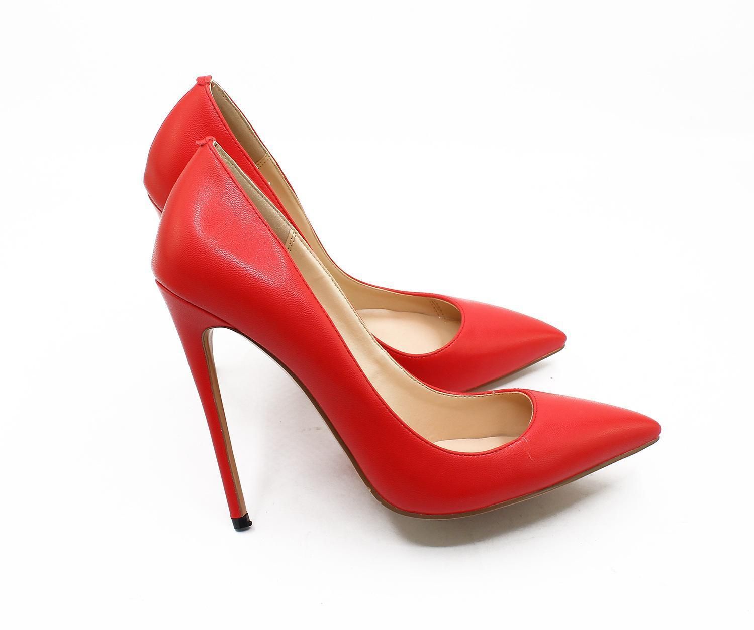 red leather stiletto shoes