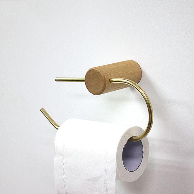 Gold Brass Bathroom Wall Mounted Toilet Paper Roll Holder Storage Basket Rack