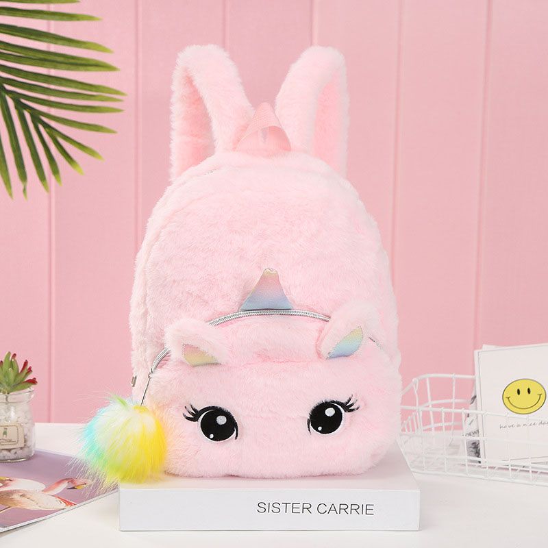 fluffy unicorn backpack