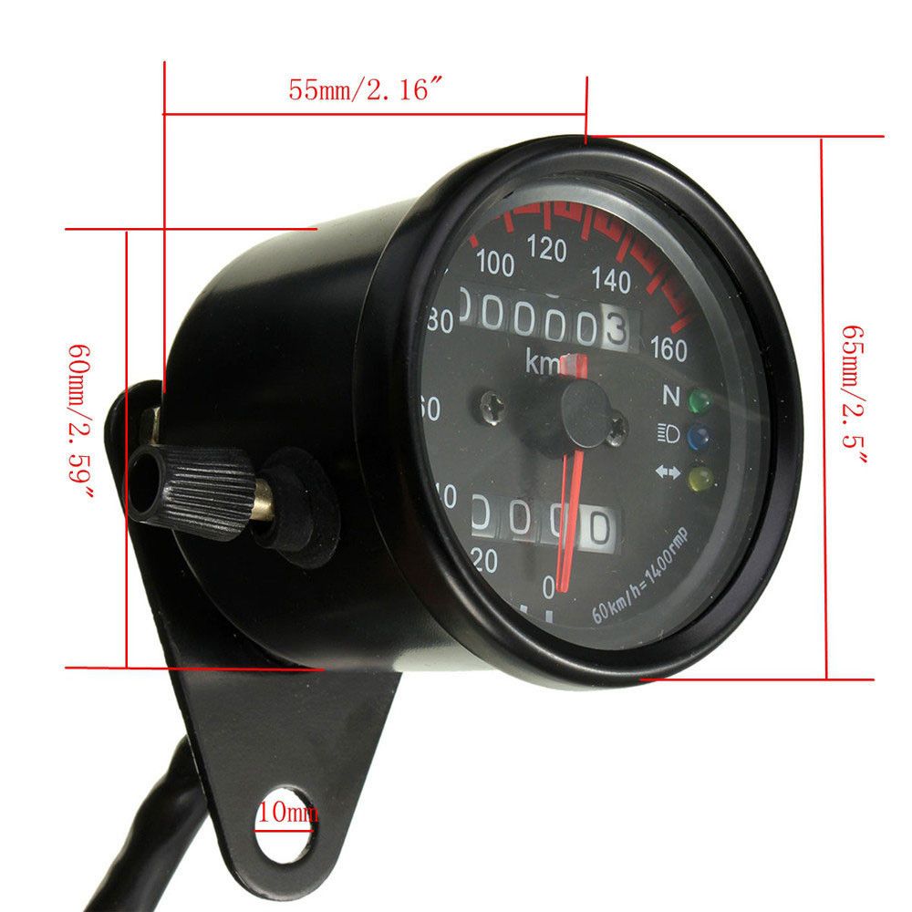 Akozon Odometer 1pc Universal LED Backlight Signal Motorcycle Odometer Speedometer Gauge K/MH Black Akozon Odometer 1pc Universal LED Backlight Signal Motorcycle Odometer Speedometer Gauge K/MH Black