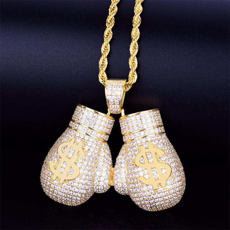 Helloice Iced Boxing Gloves Pendant In Gold atelieryuwa.ciao.jp