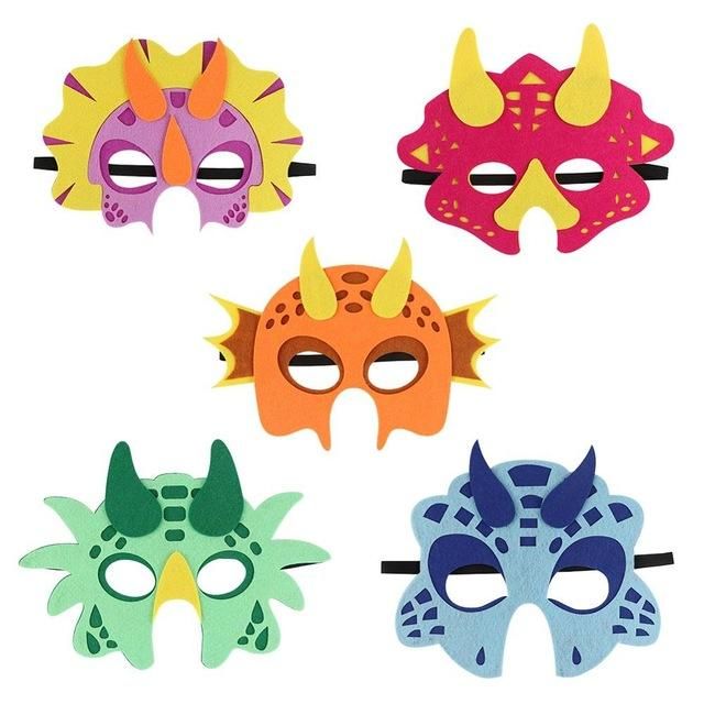 5pcs Felt máscara de dinosaurio de Halloween Cara fiesta de cumpleaños temática Suministros chica dinosaurio de la fiesta de bienvenida al bebé regalo para los niños 5pcs Felt máscara de dinosaurio de Halloween Cara fiesta de cumpleaños temática Suministros chica dinosaurio de la fiesta de bienvenida al bebé regalo para los niños