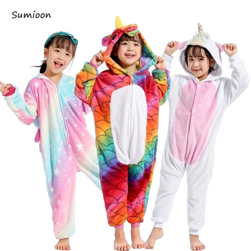 Kigurumi Onesie Kids Unicorn Pajamas For Boys Girls Jumpsuit