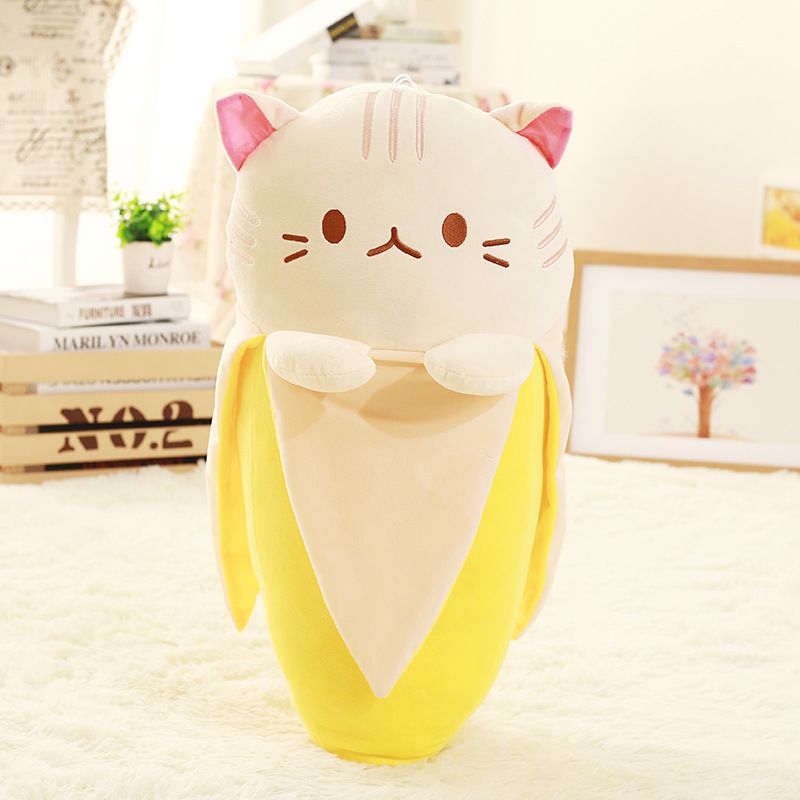 Anime Bananya Banana Cat Plush Toy Sofa Cushion Kid's Gift Cartoon Stuffed Doll@ 
