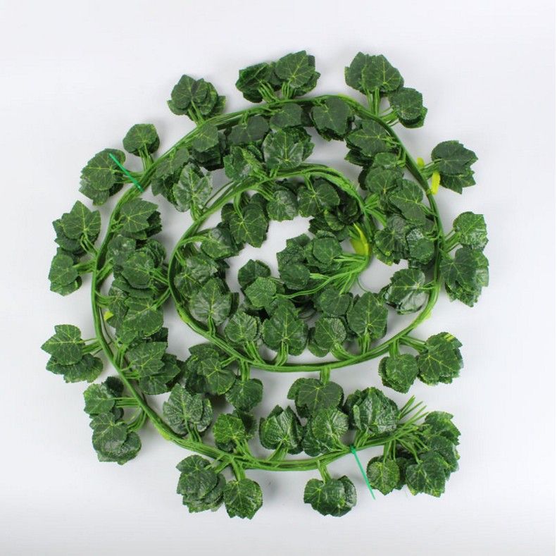 JHZHK 48 Pcs//Lot Artificielle Raisin Lierre Feuilles Tenture Verte Plantes Feuillage De Vigne Maison Jardin Guirlande Fleurs d/écoratives 240 cm