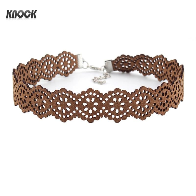 brown velvet choker