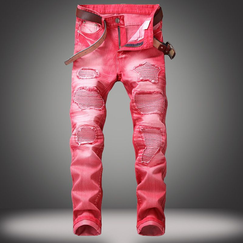 red denim jeans mens