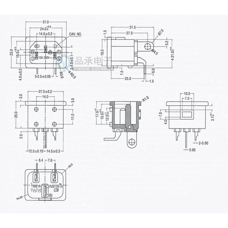 2020 Ac Pin Socket 3 Pin Horizontal Printer Power Socket St A01 003j1female 15a250vacbej From Lyc7515 0 29 Dhgate Com