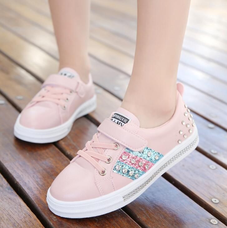 Compra Zapatos De Moda Para Niños Nuevas Zapatillas Deportivas De  Primavera, Zapatos Con Pedrería, Zapatos Blancos, Transpirables, Zapatillas  De Deporte Ocasionales Para Niños Barato | Entrega Rápida Y Calidad |  Es.Dhgate