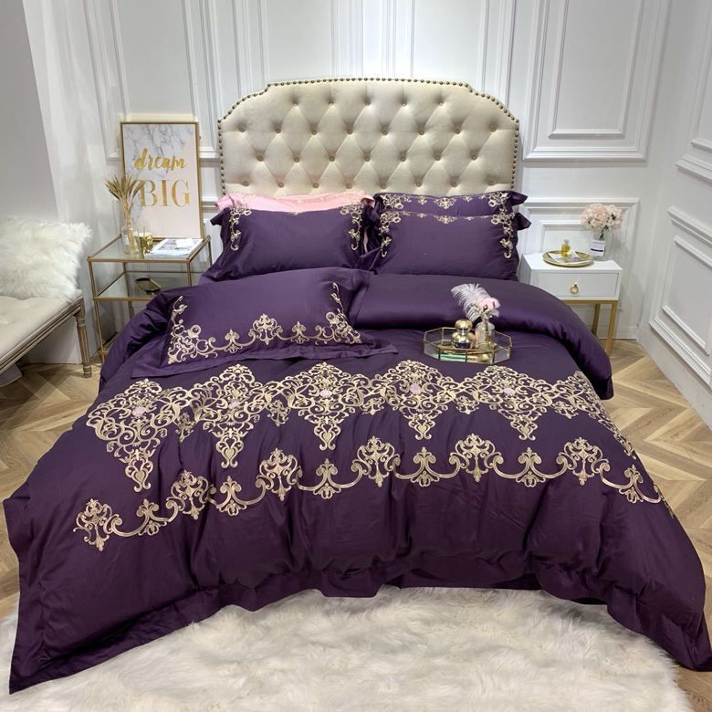 Luxury Embroidery Egyptian Cotton Bedding Set Duvet Cover Bed