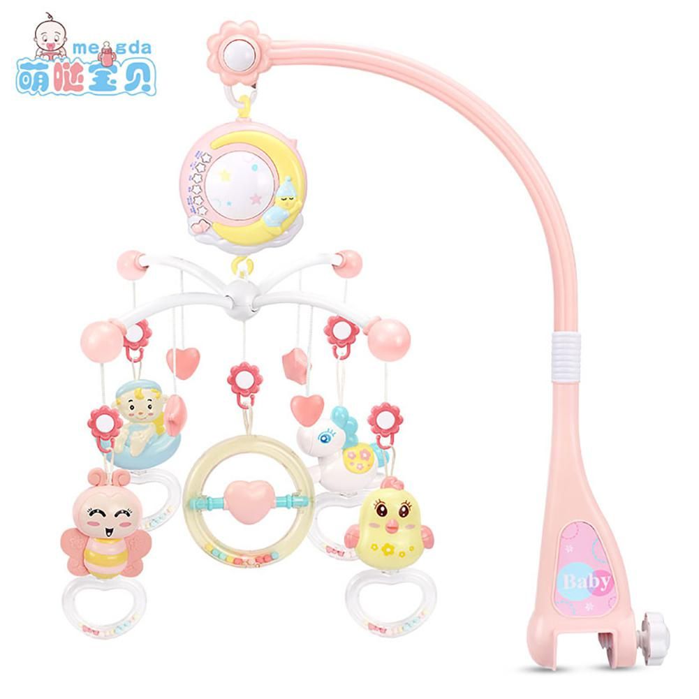 2020 Music Rotating Bed Hanging Rattles Puzzle Toy With Remote