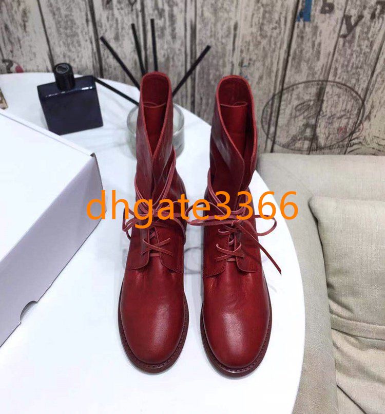 red flat ankle boots