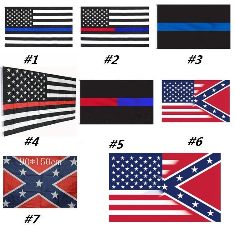 2020 Blue Line Usa Flags Thin Red Line Us Flag Black White And