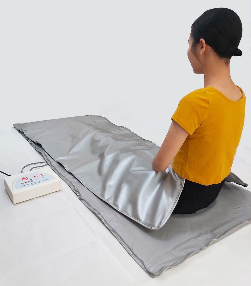2 Zone Far Infrared Heating Blanket Lymph Drainage Body Slimming Sauna Blanket Weight Loss Detox