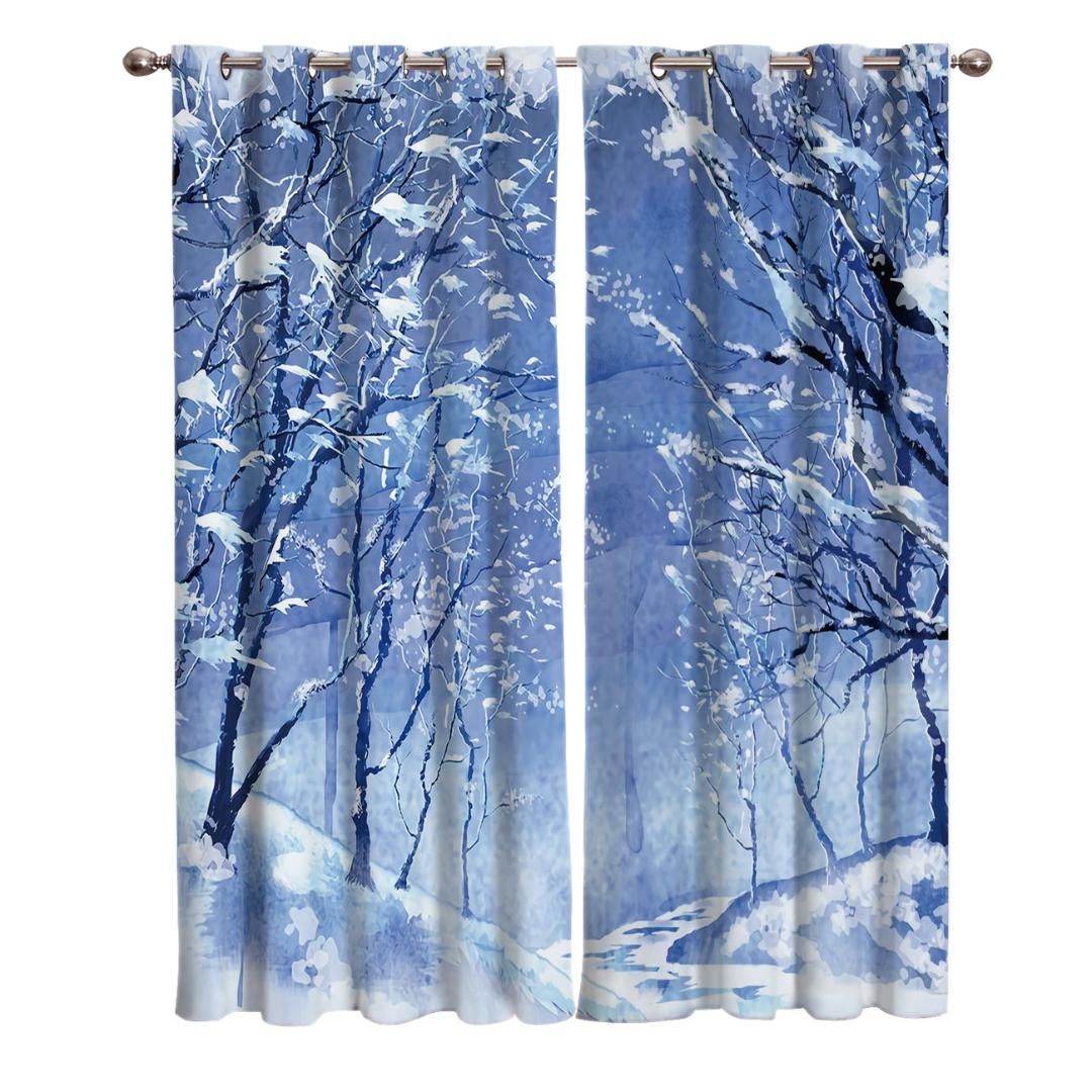 2019 The Winter Snow Room Curtains Large Window Living Room