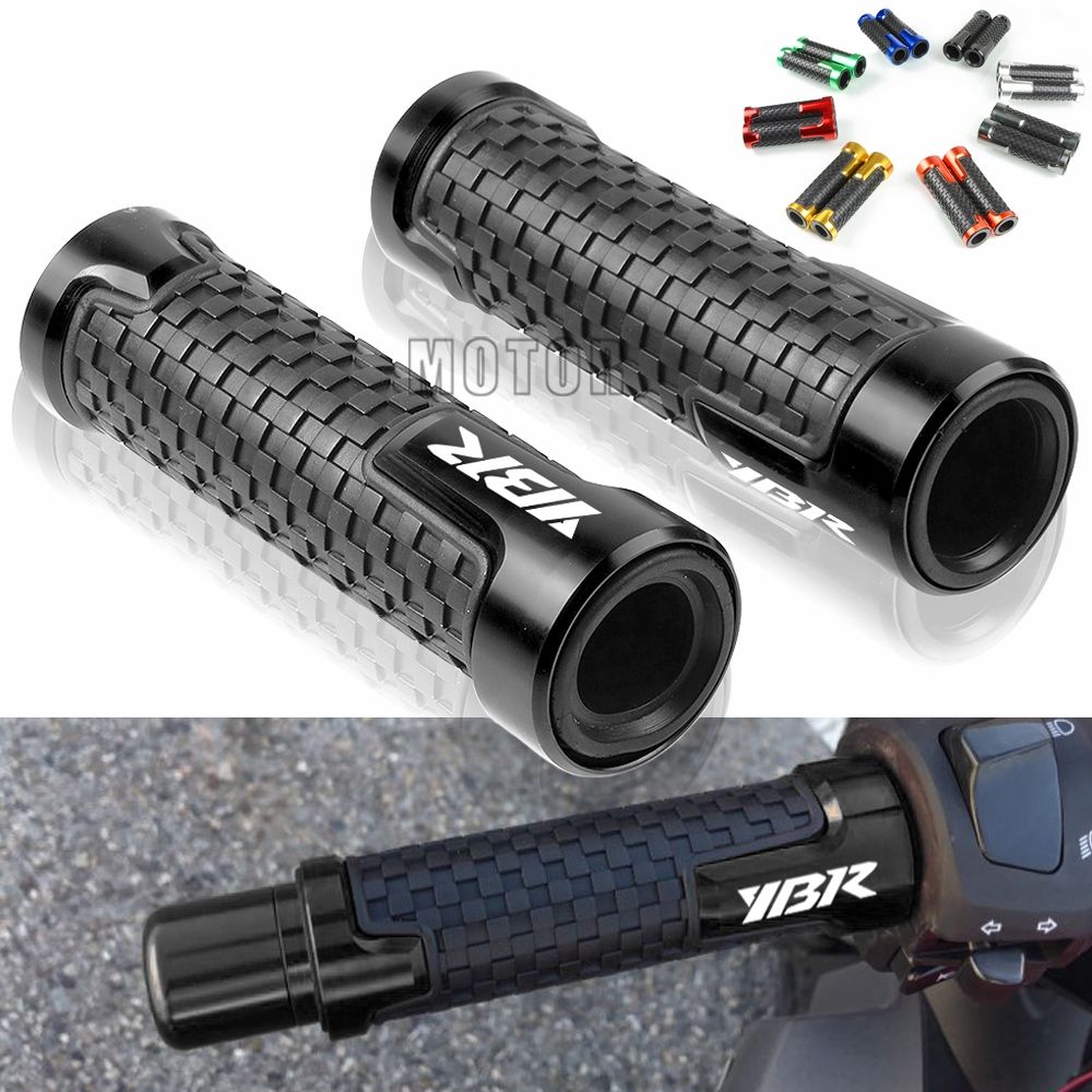 Pair Universal 7//8/" 1/" Motorcycle Soft Rubber Handlebar Hand Grips Silver