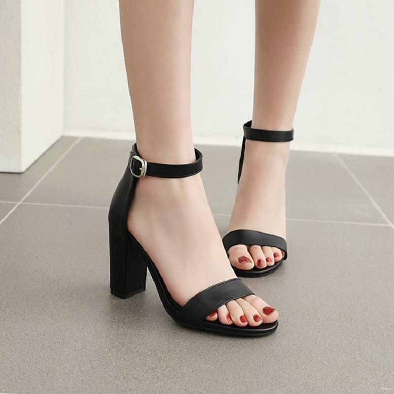 simple black open toe heels
