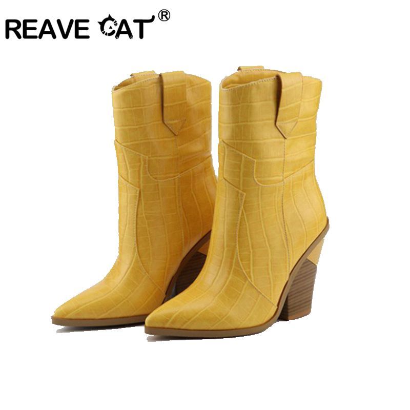 calf high western boots