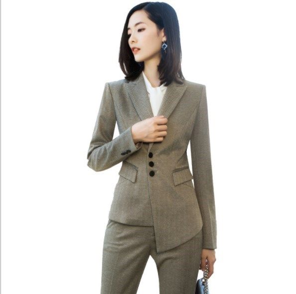 2 stück Blaue Hose Anzüge Formalen Damen Büro OL Uniform 2 stück Blaue Hose Anzüge Formalen Damen Büro OL Uniform
