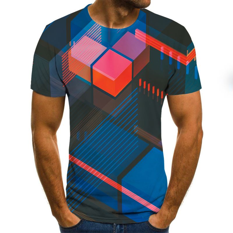 Geometric IYFBXl Mens Basic Shirt 
