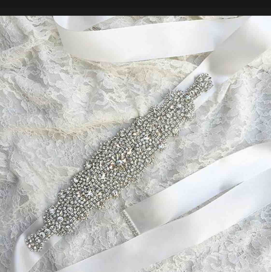 SWEETV Cristallo Cintura Rhinestones Fascia Abito da Sposa Accessori Cintura Strass Matrimonio