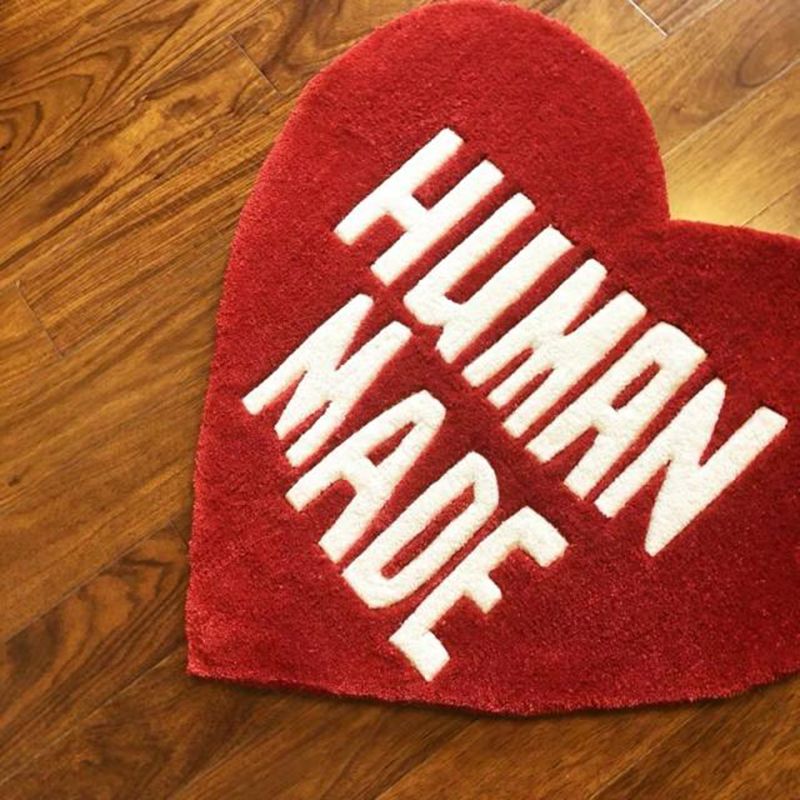 72%OFF!】 UPICK CLOTHESHUMAN MADE HEART RUG LARGE Red FREE