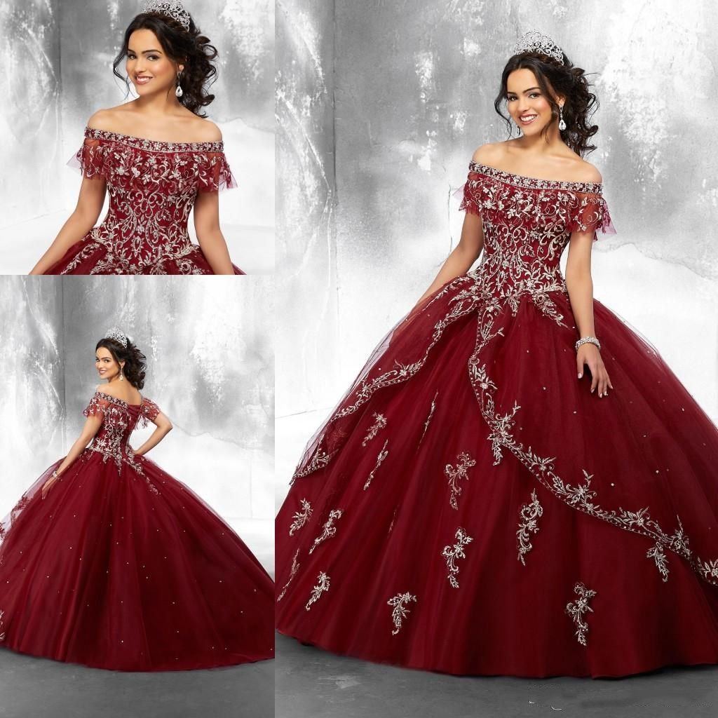Picasso De otra manera cirujano 2020 Bateau Cuello De Tul Vestidos De Quinceañera Apliques Vestido De Bola  Moldeados Piedras De Encaje Bordado De Borgoña Barrido Tren De La Princesa  Del Partido Vestidos De Baile De 166,87 € | DHgate