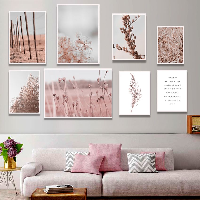 2020 Customizable Pink Reed Grass Flower Plant Wall Art Picture Abstract Beautiful Unframed Canvas Painting Home Decor Mural Poster From Zuihangyuan1 4 86 Dhgate Com