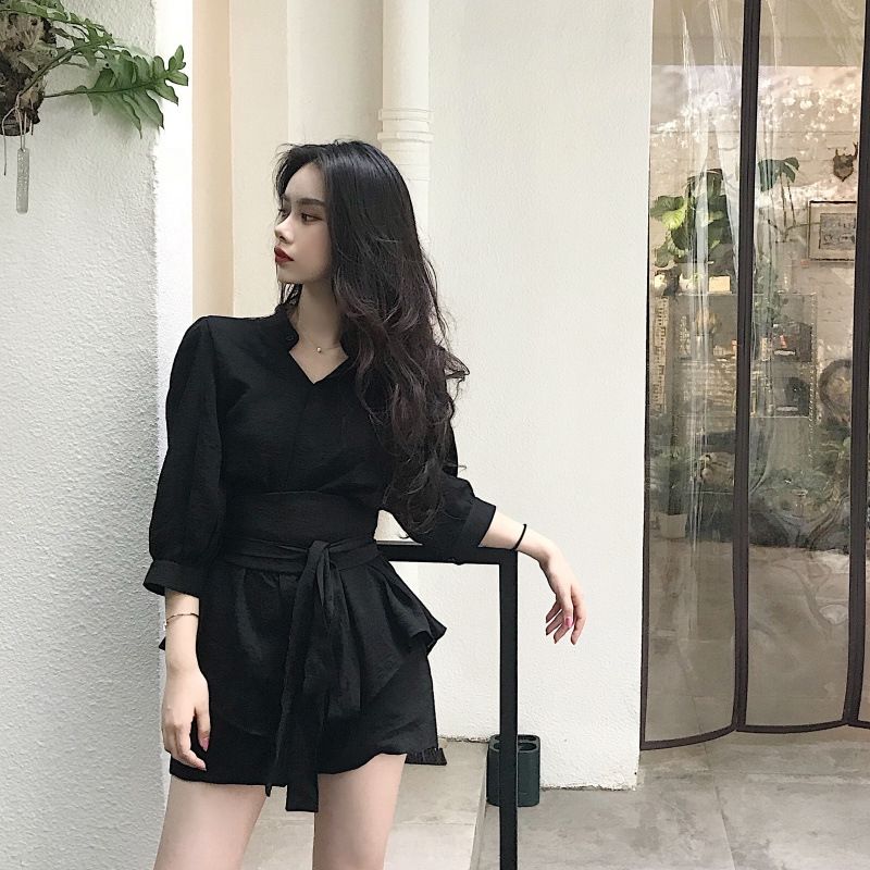 black suit shorts womens