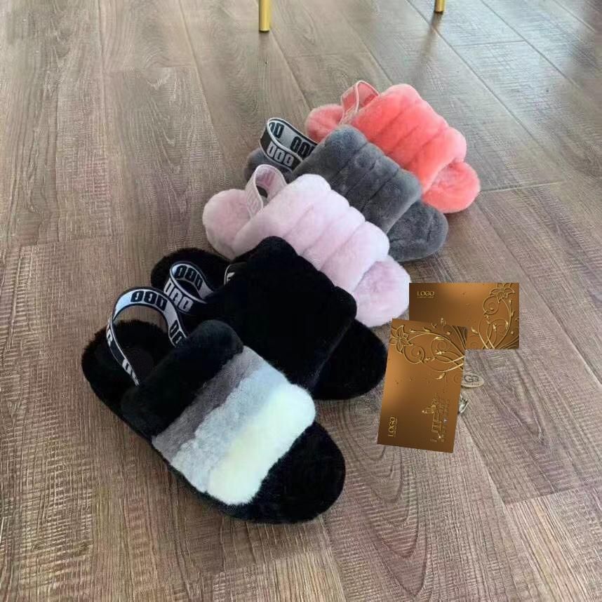 designer fur slippers