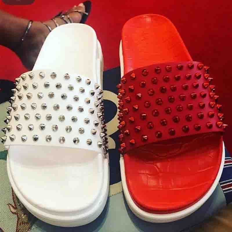 red bottom flip flops