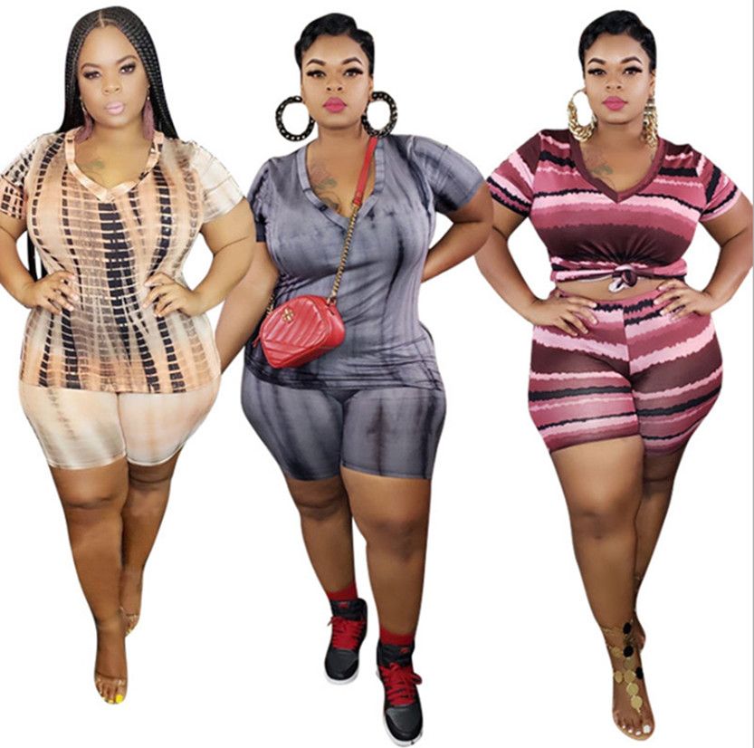 Compre Además Chándal Gris Mujeres Del Tamaño 3X 4X 5X Verano Grande Del  Tamaño De Dos Piezas Traje De Color Sólido Del Basculador De Manga Corta  Camiseta + Pantalones Cortos Ocasionales 3524