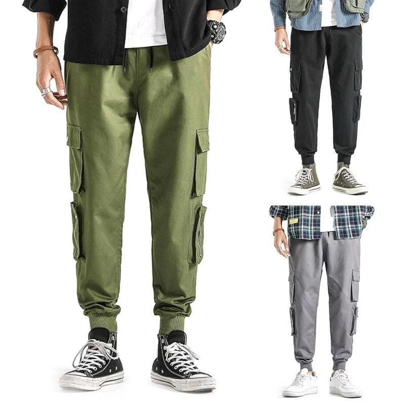 mens cargo pants with drawstring ankle
