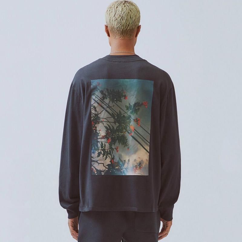 19FW Floral Photo Printed Long Sleeve Pullover Sweatshirt Crewneck