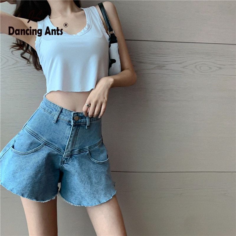 high waisted flare shorts