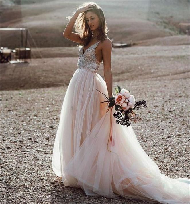 Discount Chic Sleeveless Bohemia Beach Wedding Dresses ...