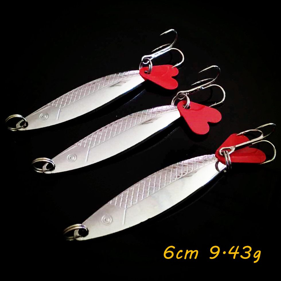 2020 VIB Spoons Metal Baits & Lures 6CM 9.43G 6 Fishing Hooks Pesca