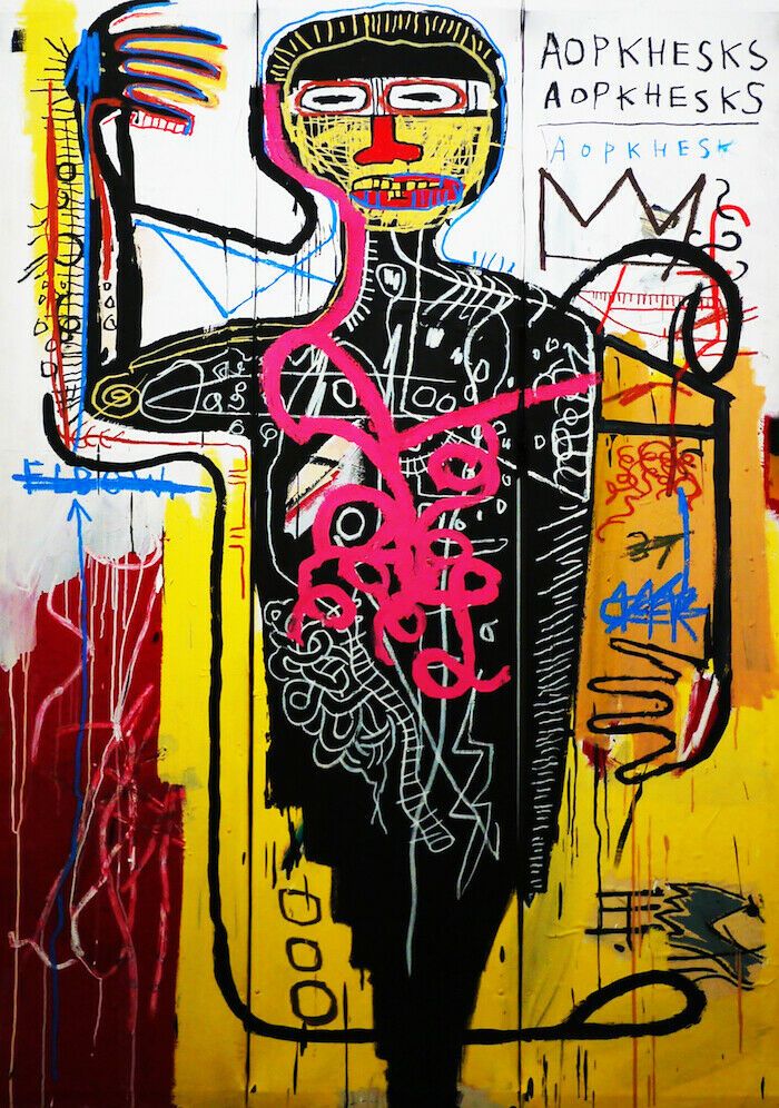 2021 Jean Michel Basquiat Versus Medici Home Decor Handpainted &HD ...
