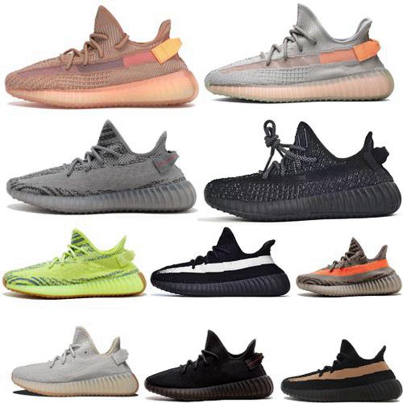 350 boost sneakers Kanye West de los zapatos corrientes Gris Naranja rayas de la