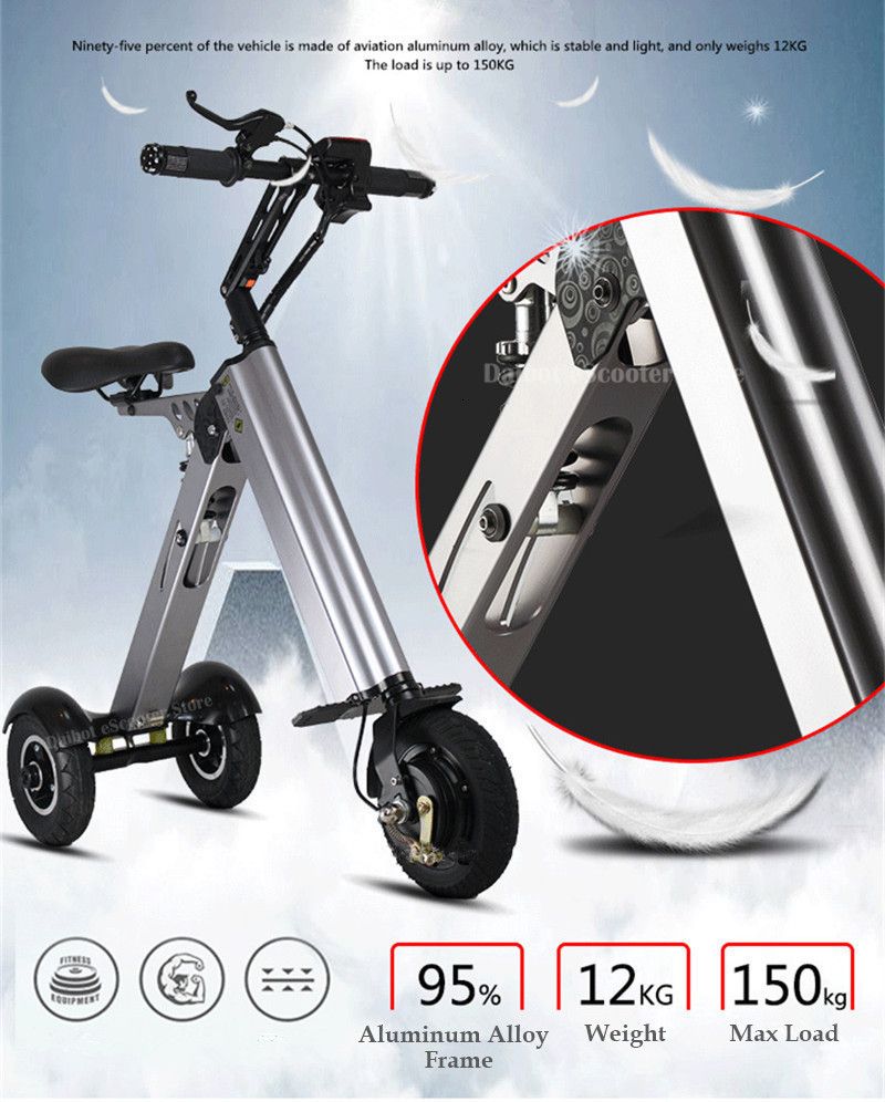 Daibot Folding Three Wheels Electric Scooter Electric Scooters 8`` 250W 36V Portable Electric Bikes Adults With Double Absorber (21)