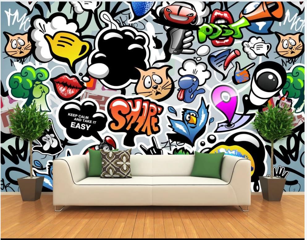 Custom photo wallpaper 3d mural for living room Cartoon animal hand drawn doodle art creative Children's room TV background wall papers Custom photo wallpaper 3d mural for living room Cartoon animal hand drawn doodle art creative Children's room TV background wall papers