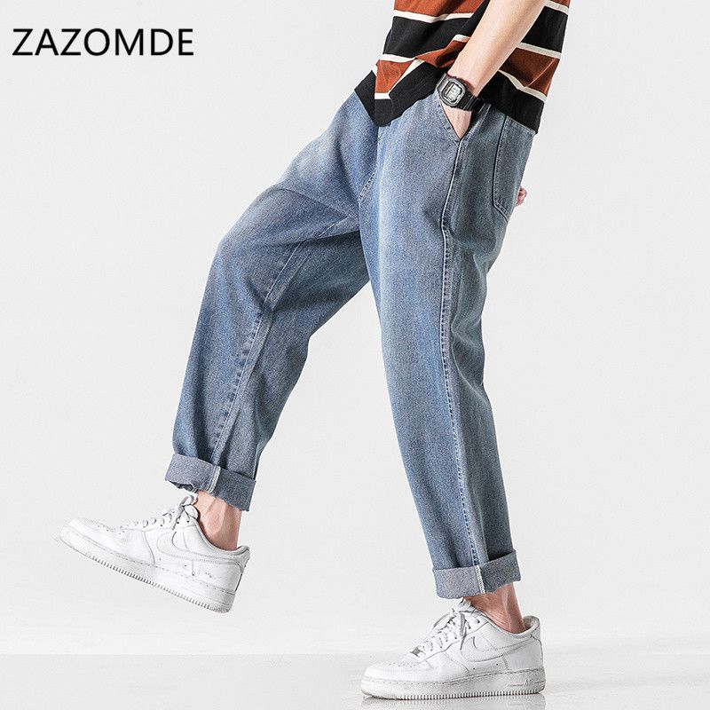 Compra Jeans Para Hombre Zazomde Pantalones Juveniles Japoneses Sueltos De  Gran Tamaño De Color Sólido De Moda De Mezclilla Casual Barato | Entrega  Rápida Y Calidad | Es.Dhgate