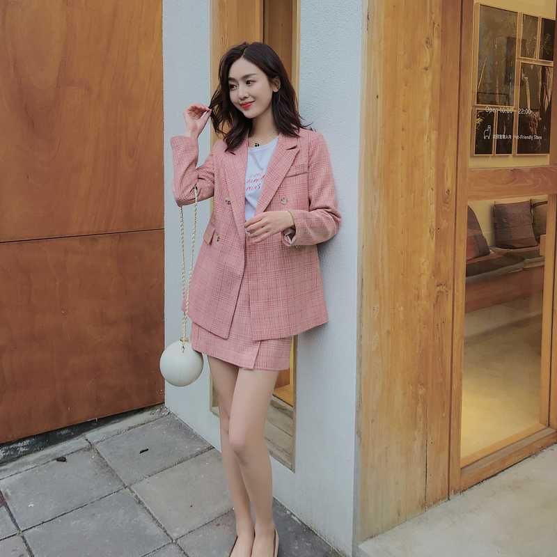 Spring Autumn Women Two Piece Skirt 