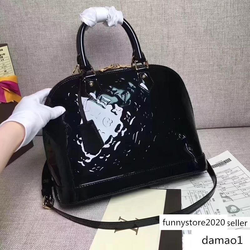 navy blue patent leather handbag sale